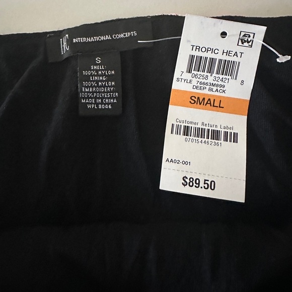 INC one shoulder black floral top size small NWT - Picture 2 of 3